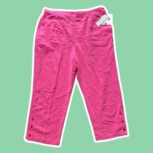 NWT ~ VTG ~ 1990s ~ Sag Harbor ~ Fuchsia Pull On Ankle Pants ~ Size 18